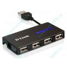Карманный USB 2.0 концентратор D-Link DUB-104 в Ульяновске, USB хаб DLink DUB104 (Ульяновск)